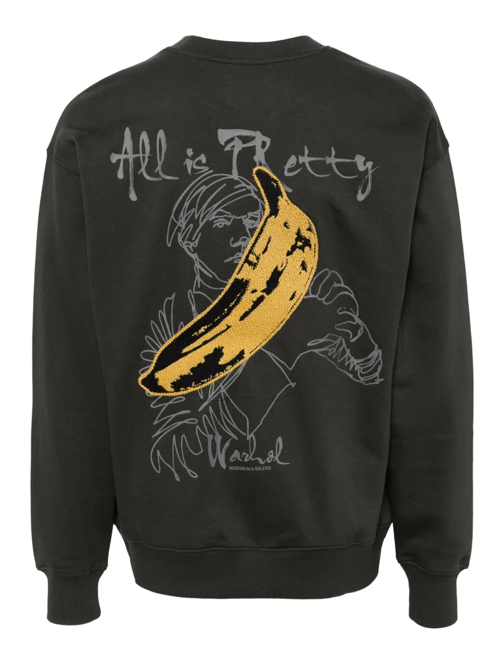 musiumdiv. Musium Div. Sweater met grafische patch - Grijs