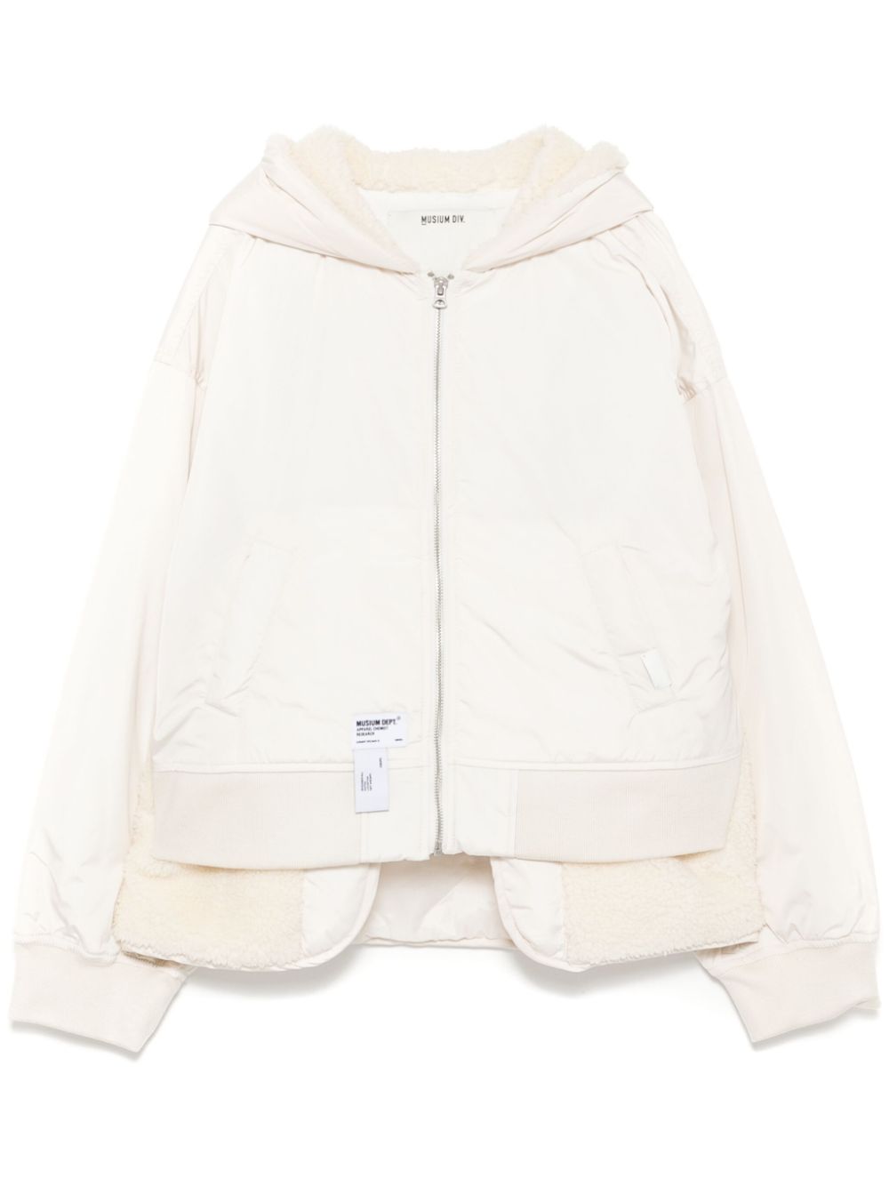 fleece panelled oversized jacket