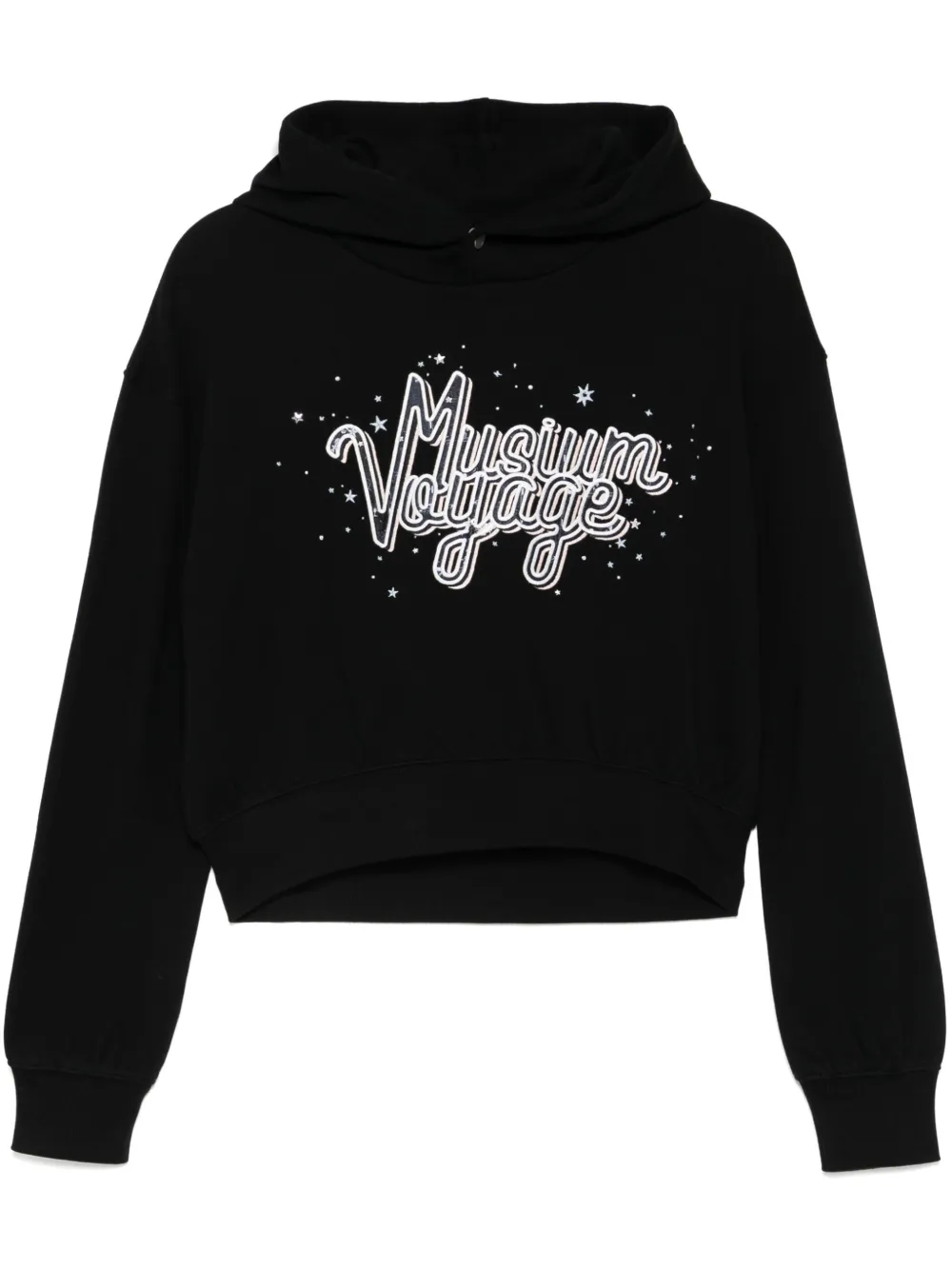 Musium Div. logo embroidery hoodie - Black