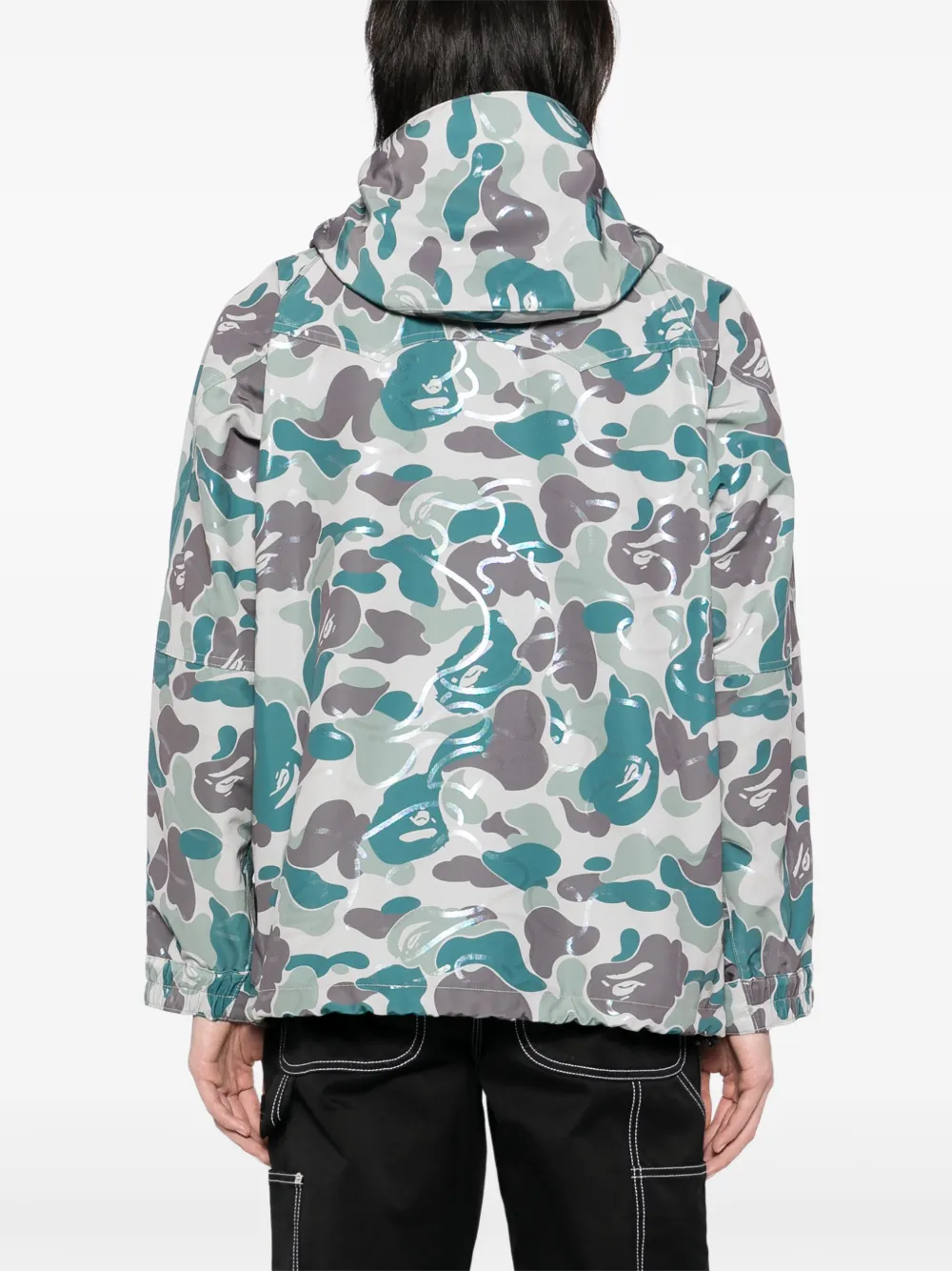 A BATHING APE Bomberjack met camouflageprint Groen