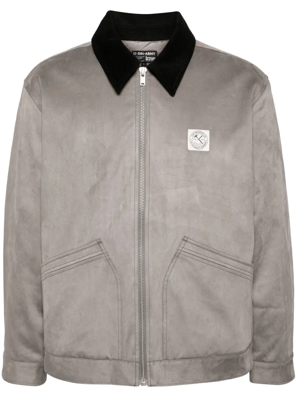 Izzue logo-patch Bomber Jacket | Grey | FARFETCH VN