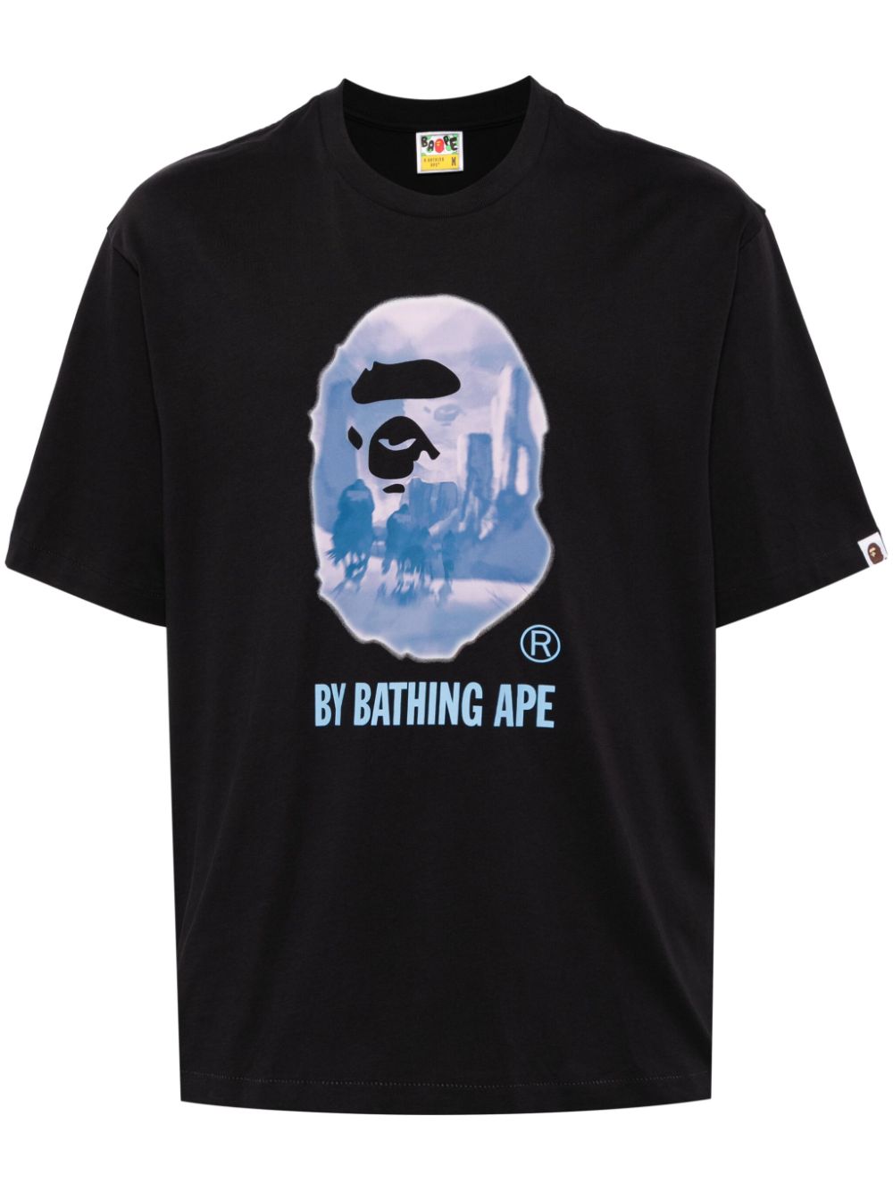 A BATHING APE® logo print T-shirt - Black