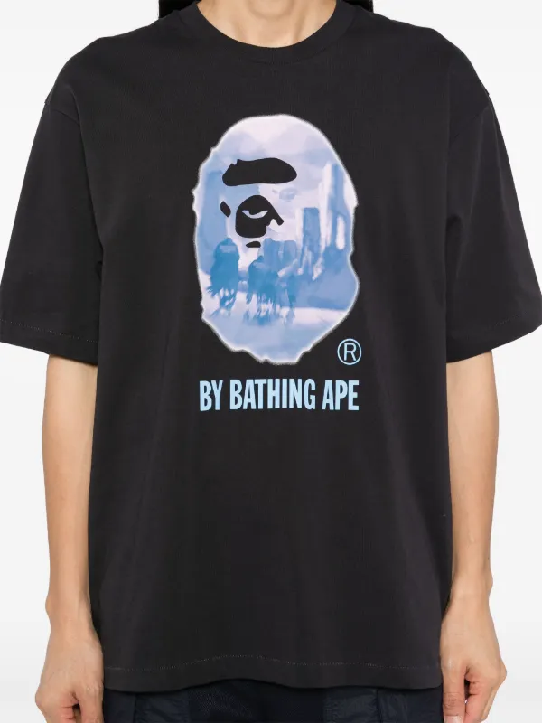 A BATHING APE® Logo Print T-shirt Black FARFETCH VN