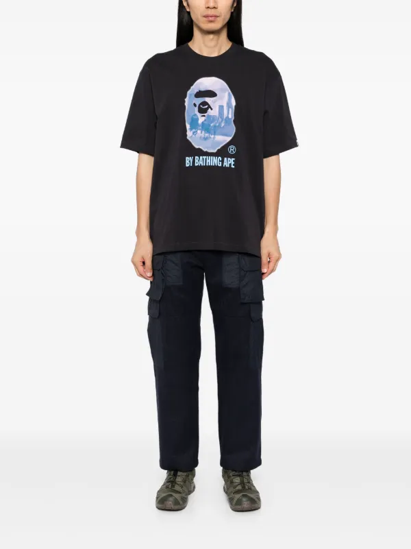 A BATHING APE® Logo Print T-shirt | Black | FARFETCH