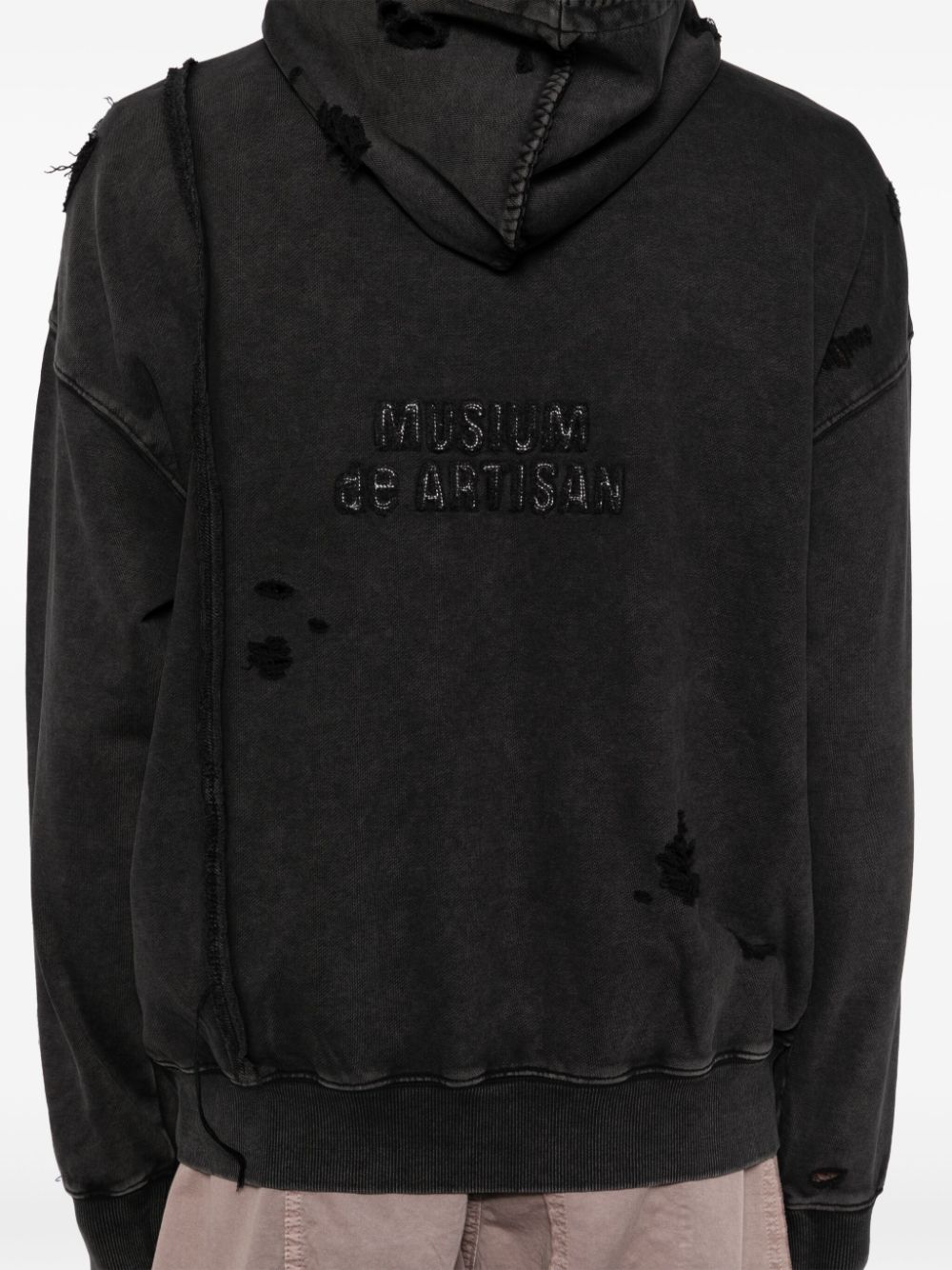 Shop Musium Div. Distressed Hoodie In Grau