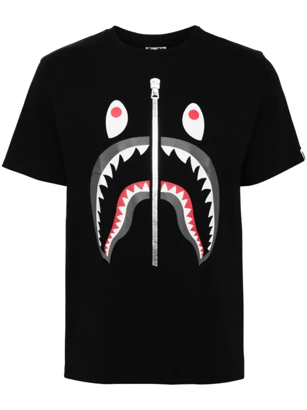 A BATHING APE Shark T shirt Black FARFETCH UK