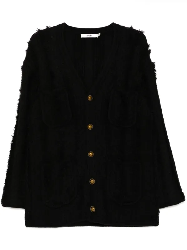 b+ab Oversized Cardigan Black FARFETCH IN