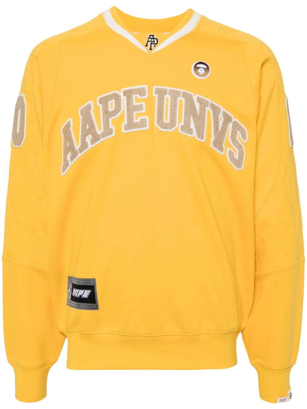 Aape By A Bathing Ape Moonface Logo Sweatshirt In Yellow