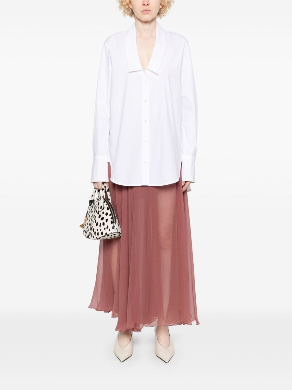 Shop Victoria Beckham Oversized-collar Shirt In White