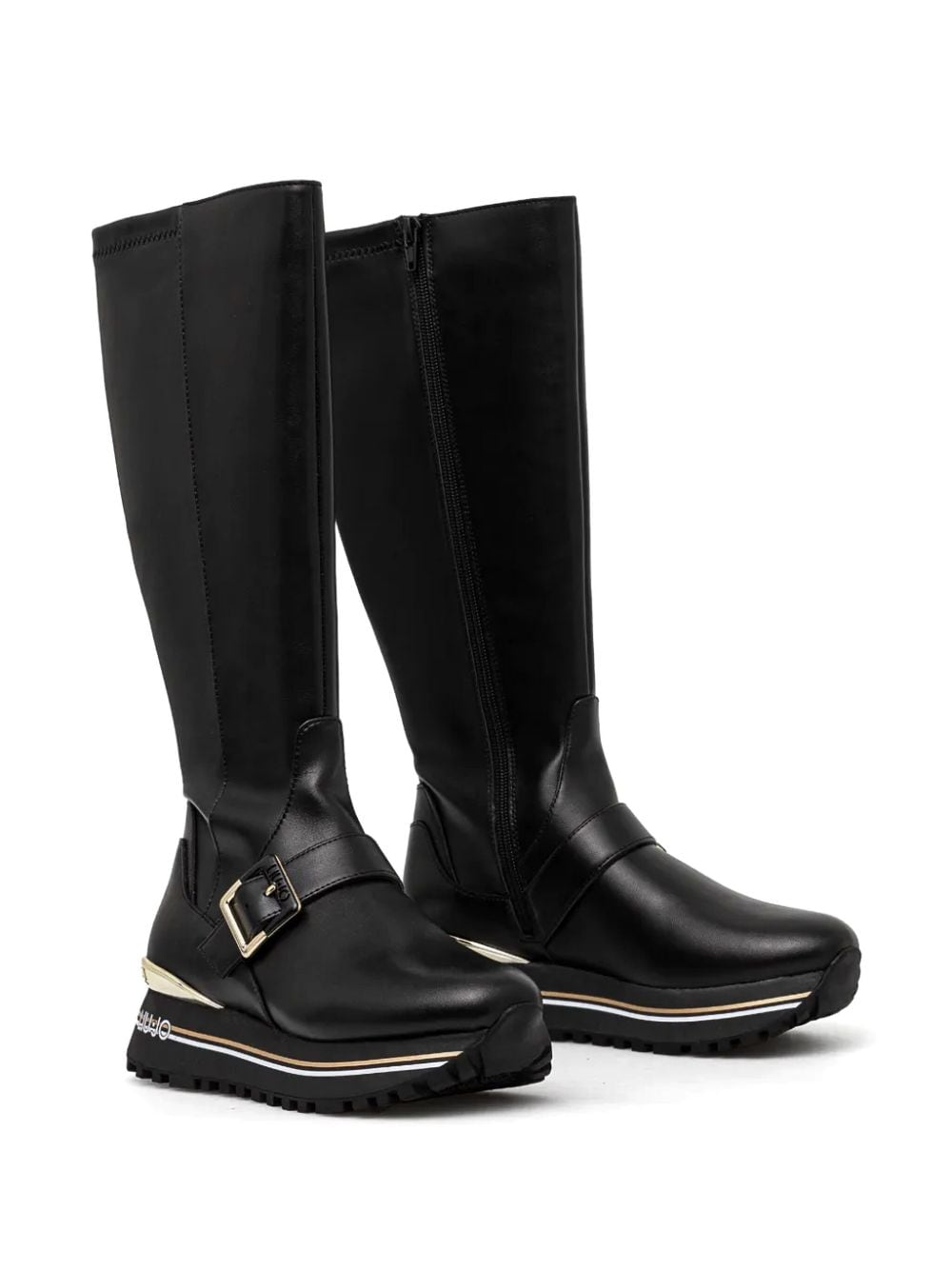 Shop Liu •jo Logo Boots In Black