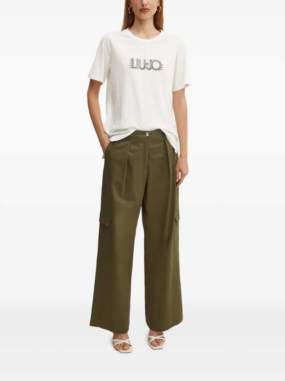 LIU JO pleated-front cargo trousers | Straight Trousers | Image 2