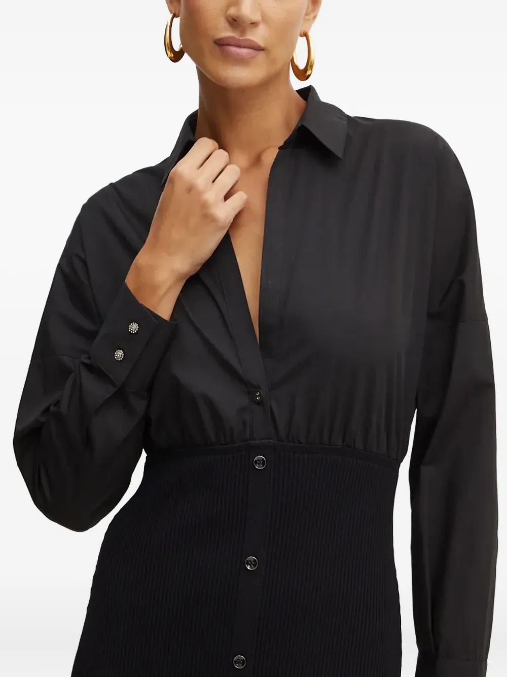 LIU JO Midi-jurk met lange mouwen Zwart