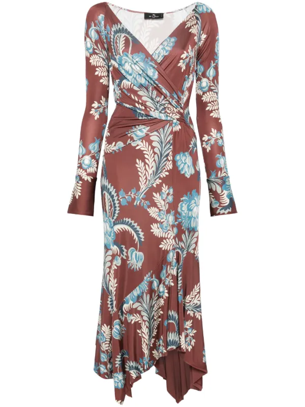 【関税&送料込】Etro Abito Lungo Stampato ETRO Abito Lungo Con Stampa | Marrone | FARFETCH IT
