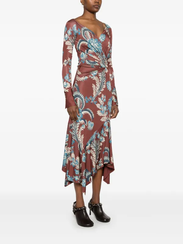 ETRO Abito Lungo Con Stampa | Marrone | FARFETCH IT