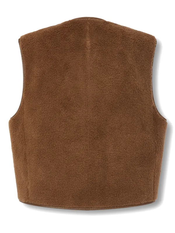 THEREDTHREAD S flip fur vest ブラウン