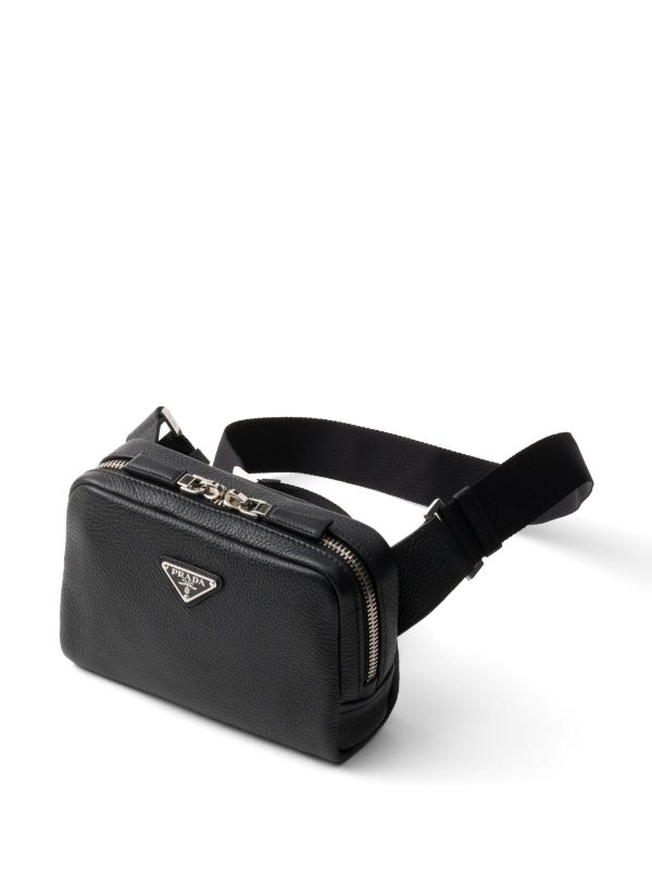 Prada Brique Saffiano Leather Bag | Black | FARFETCH AO