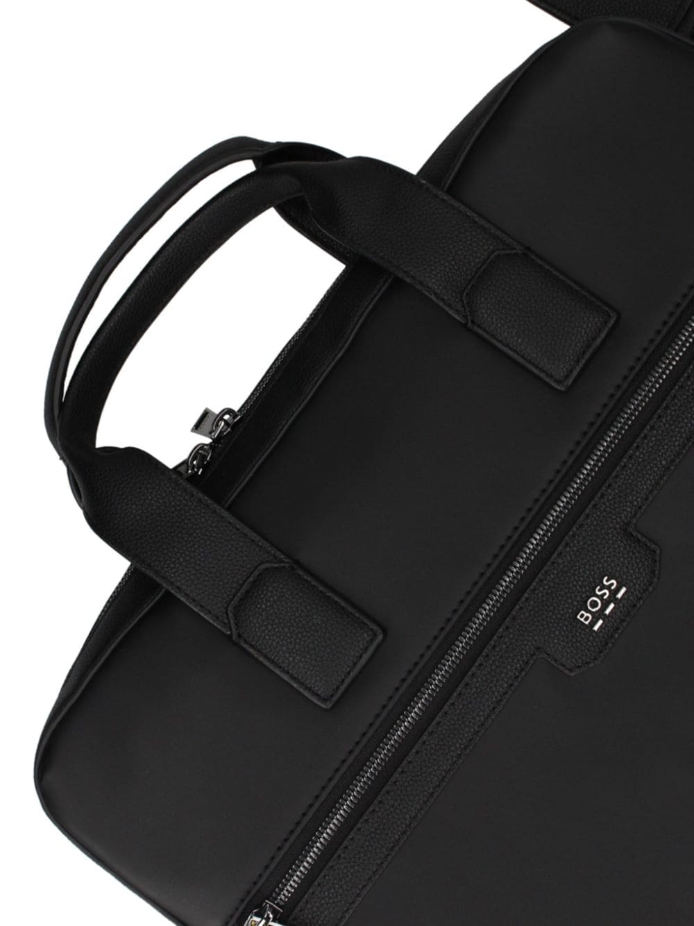 Shop Hugo Boss Logo-lettering Matte-finish Laptop Bag In Black