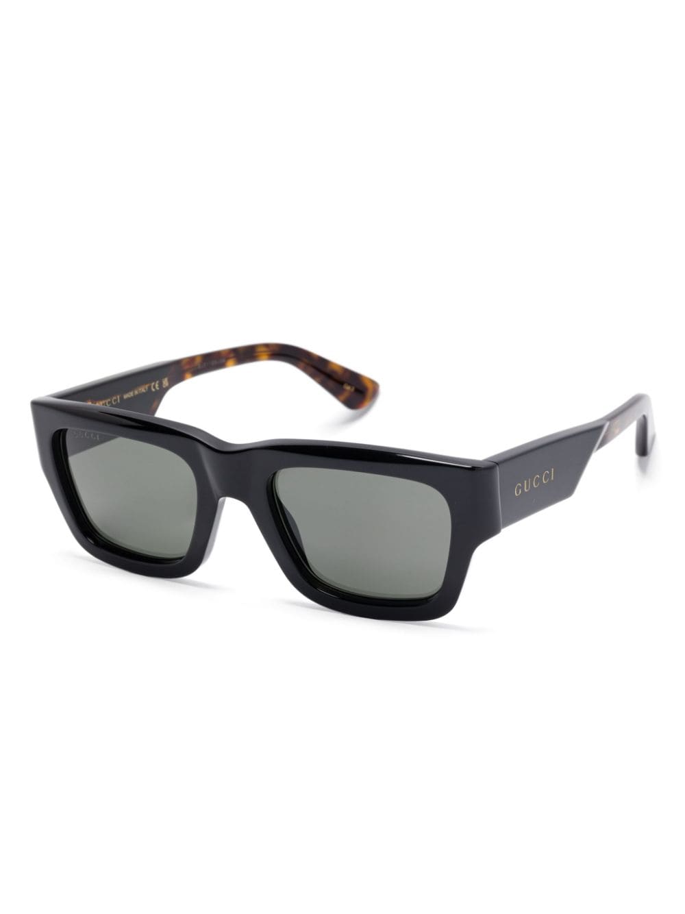 Shop Gucci Rectangular-frame Sunglasses In Black