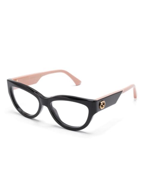 cat eye-frame glasses