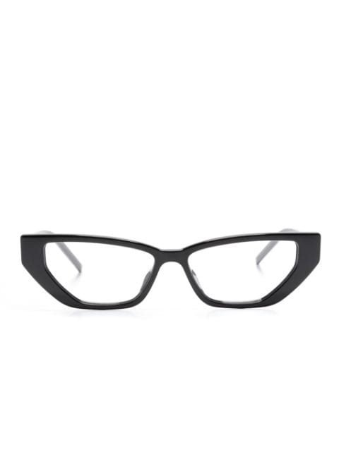 cat eye-frame glasses