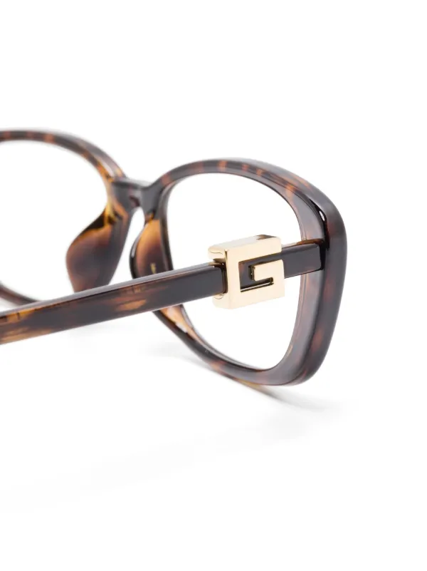 Gucci Eyewear スクエア眼鏡フレーム | ブラウン | FARFETCH JP