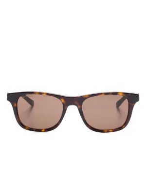 Gucci Eyewear スクエアフレーム サングラス | ブラウン | FARFETCH JP