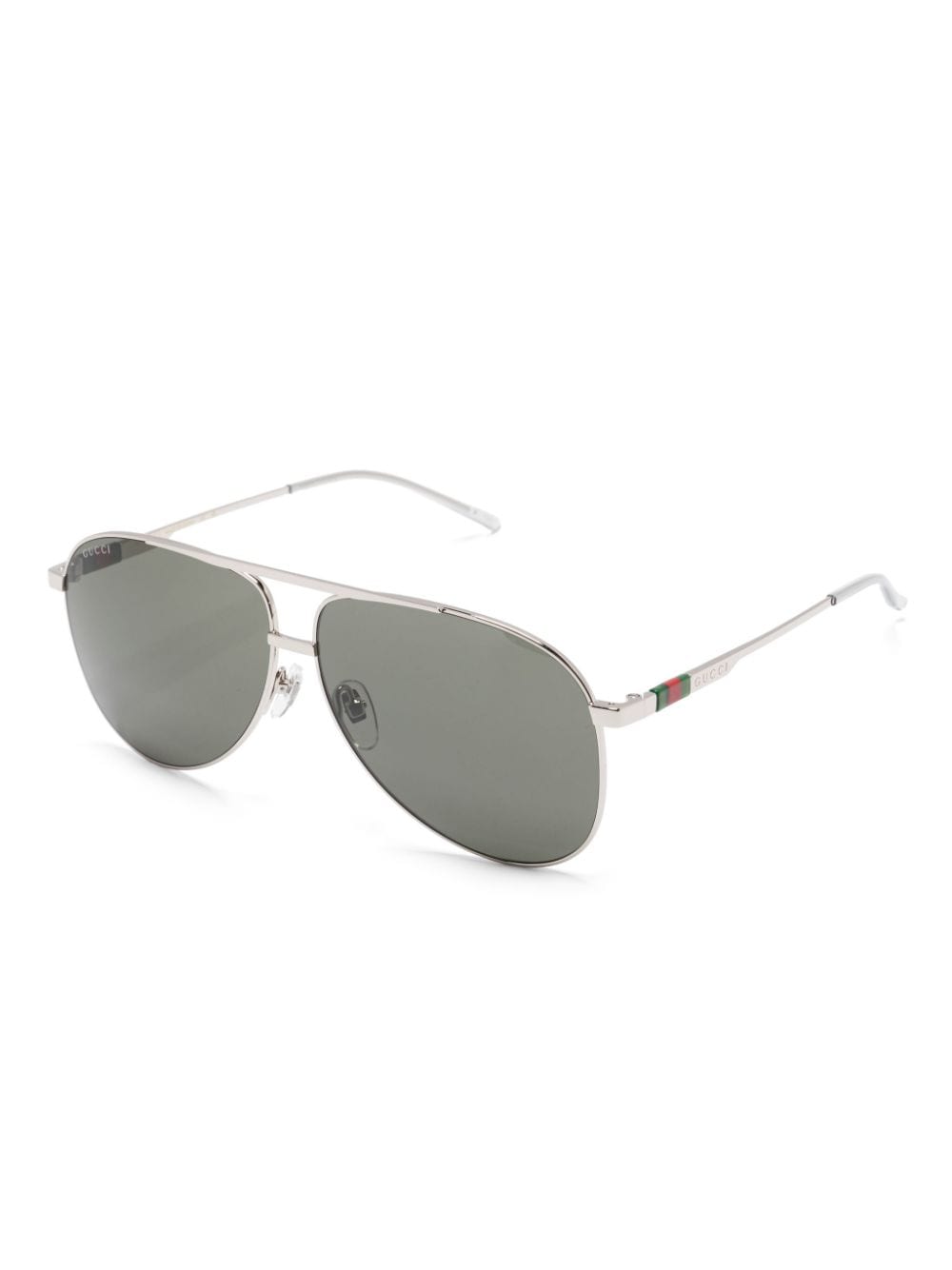 Shop Gucci Pilot-frame Sunglasses In Silver