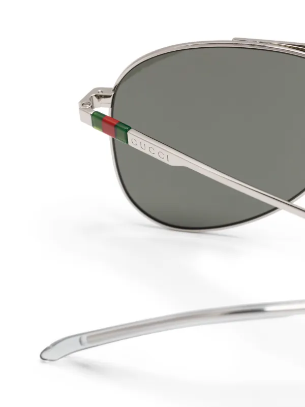 Gucci Eyewear パイロット サングラス | シルバートーン | FARFETCH JP