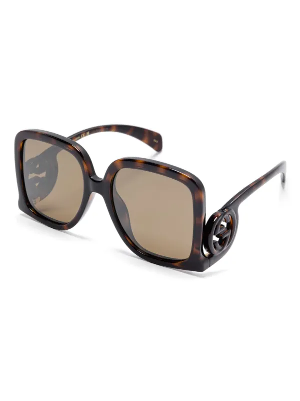 Gucci Eyewear GG1326S サングラス | ブラウン | FARFETCH JP