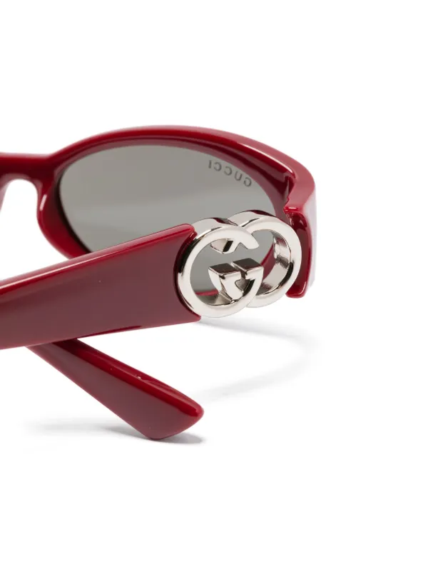Gucci Eyewear Interlocking G Sunglasses | Red | FARFETCH