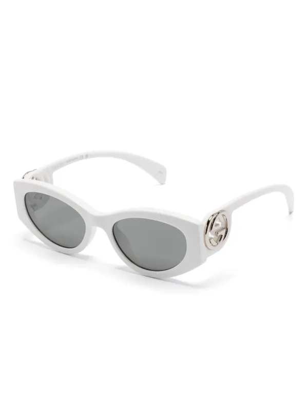 Gucci Eyewear キャットアイ サングラス | ホワイト | FARFETCH JP