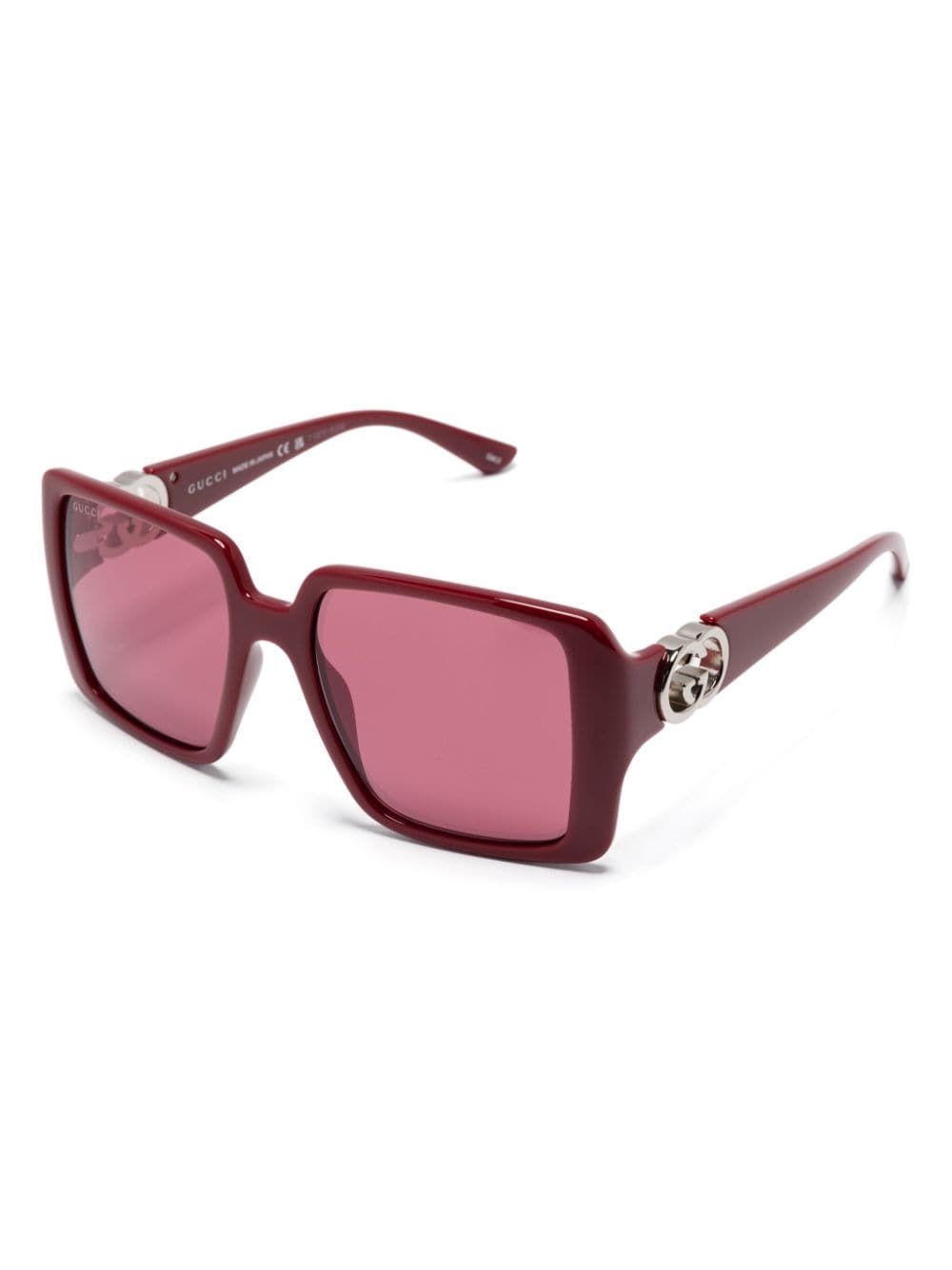 Gucci Eyewear Zonnebril met oversized montuur - Rood