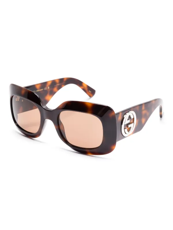 Gucci Eyewear GG1695S サングラス | ブラウン | FARFETCH JP