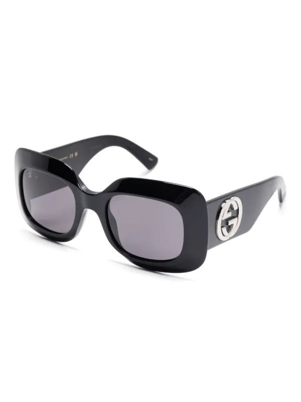 Gucci Eyewear Interlocking G logo sunglasses women Acetate 51 Black