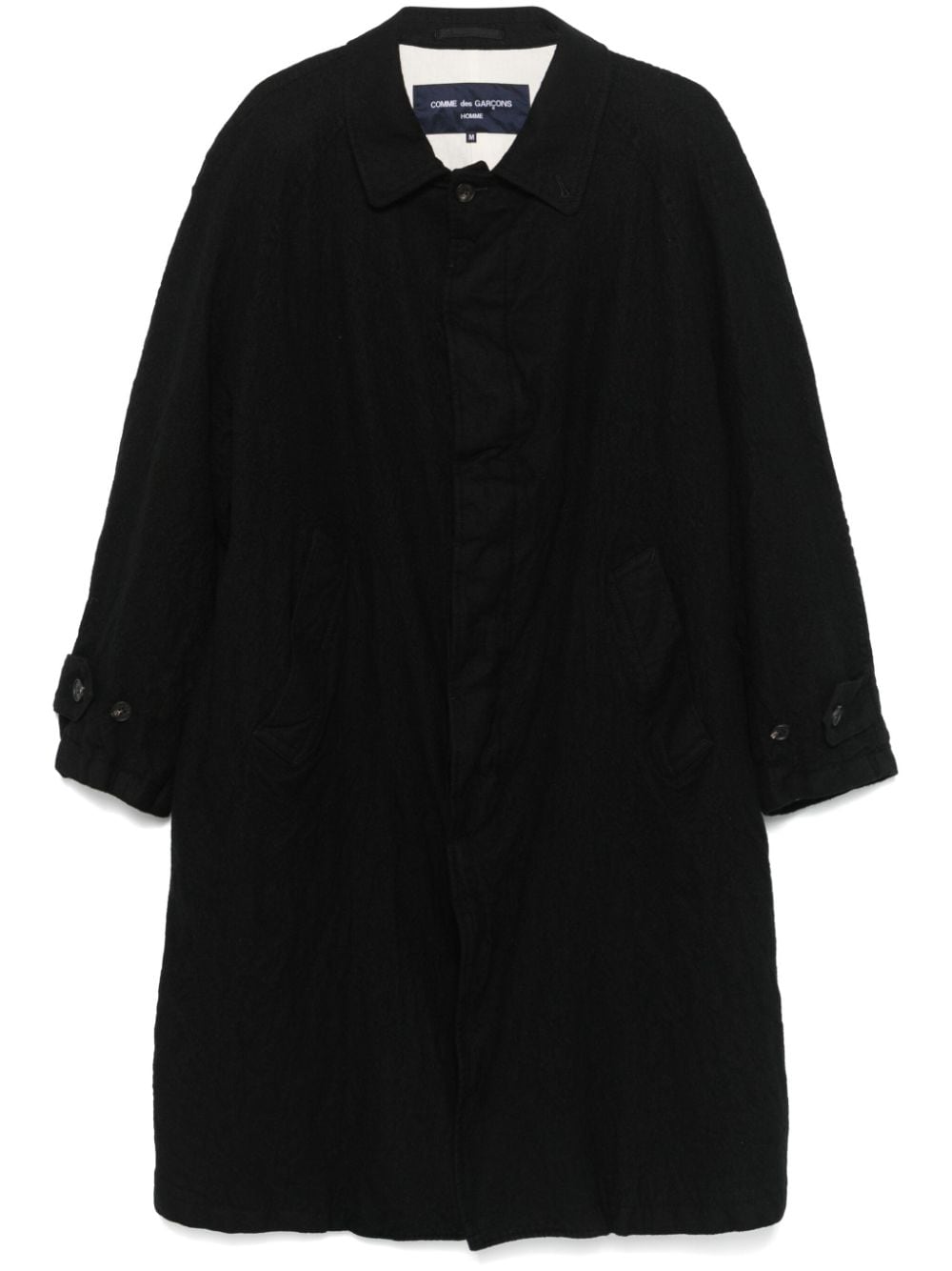 Shop Comme Des Garçons Homme Deux Wool Coat In Black