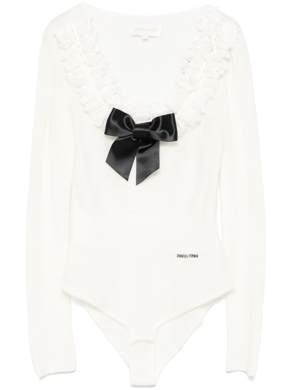 Shop Shushu-tong Knitted Bodysuit In White