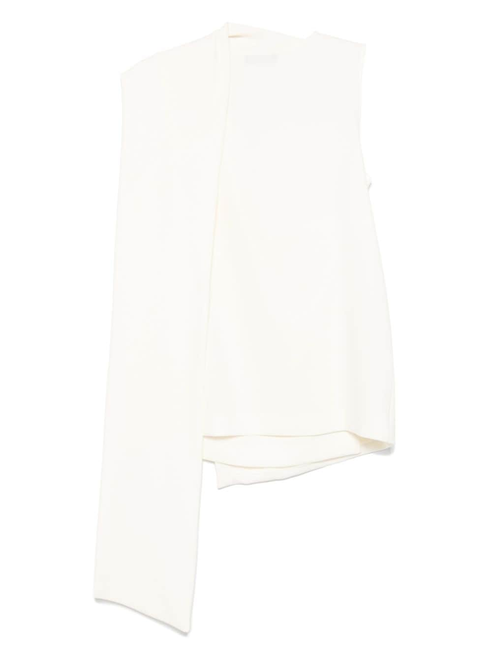 Shop Alberto Biani Wraparound Blouse In White