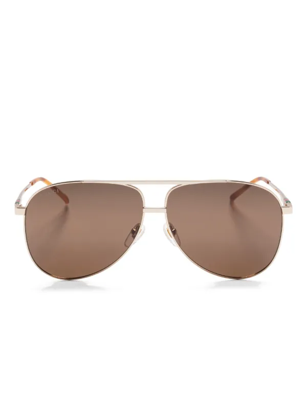 Gucci Eyewear Óculos De Sol Piloto | Neutro | FARFETCH BR