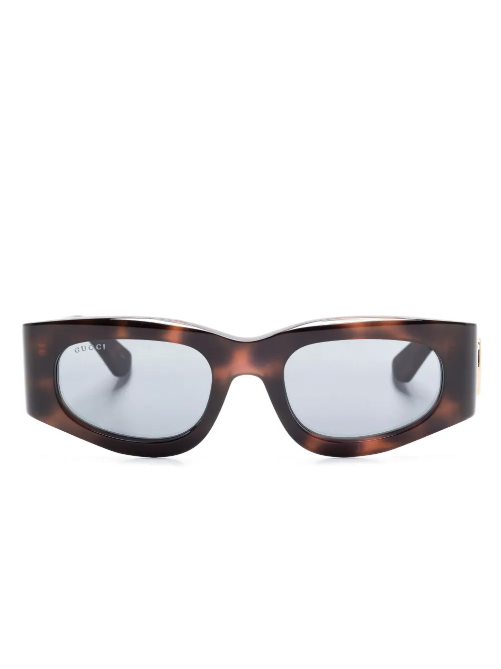 Gucci Eyewear Zonnebril met rechthoekig montuur Bruin