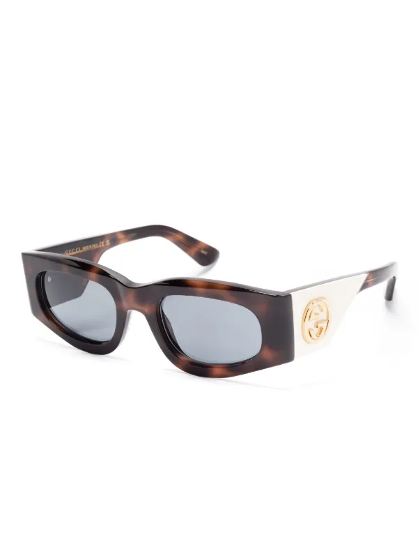 Gucci Eyewear Interlocking G Sunglasses | Brown | FARFETCH JO