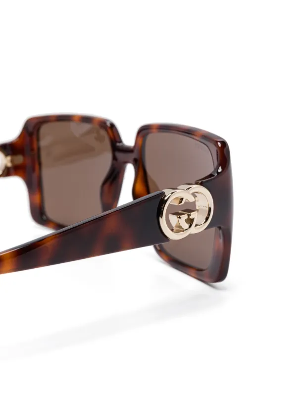 Gucci Eyewear Tortoiseshell square-frame Sunglasses | Brown  display picture 1
