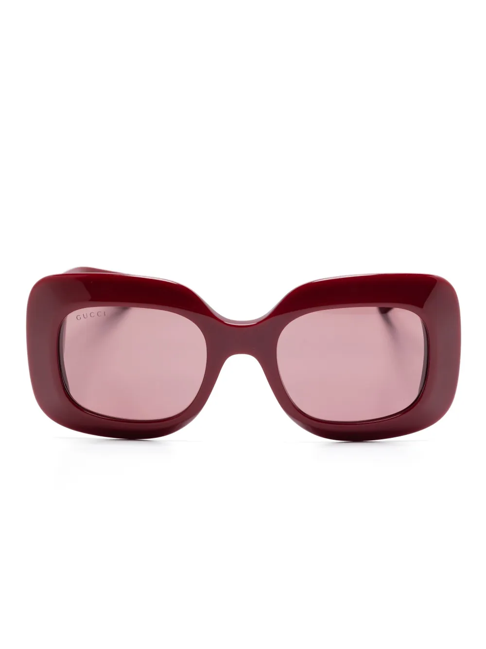 Gucci Eyewear Zonnebril met rechthoekig montuur Bruin