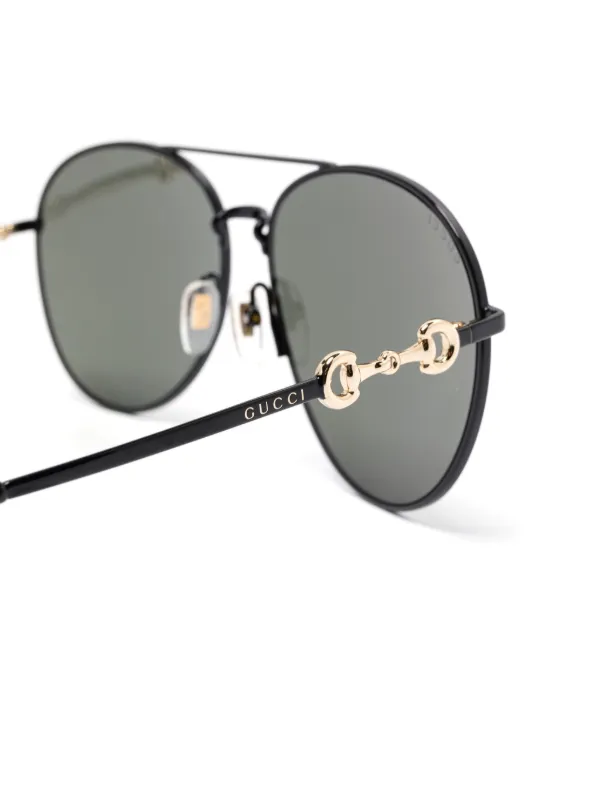 グッチ　GUCCI サングラス　ホースビット　ブラック Gucci Eyewear ホースビット サングラス | ブラック | FARFETCH JP