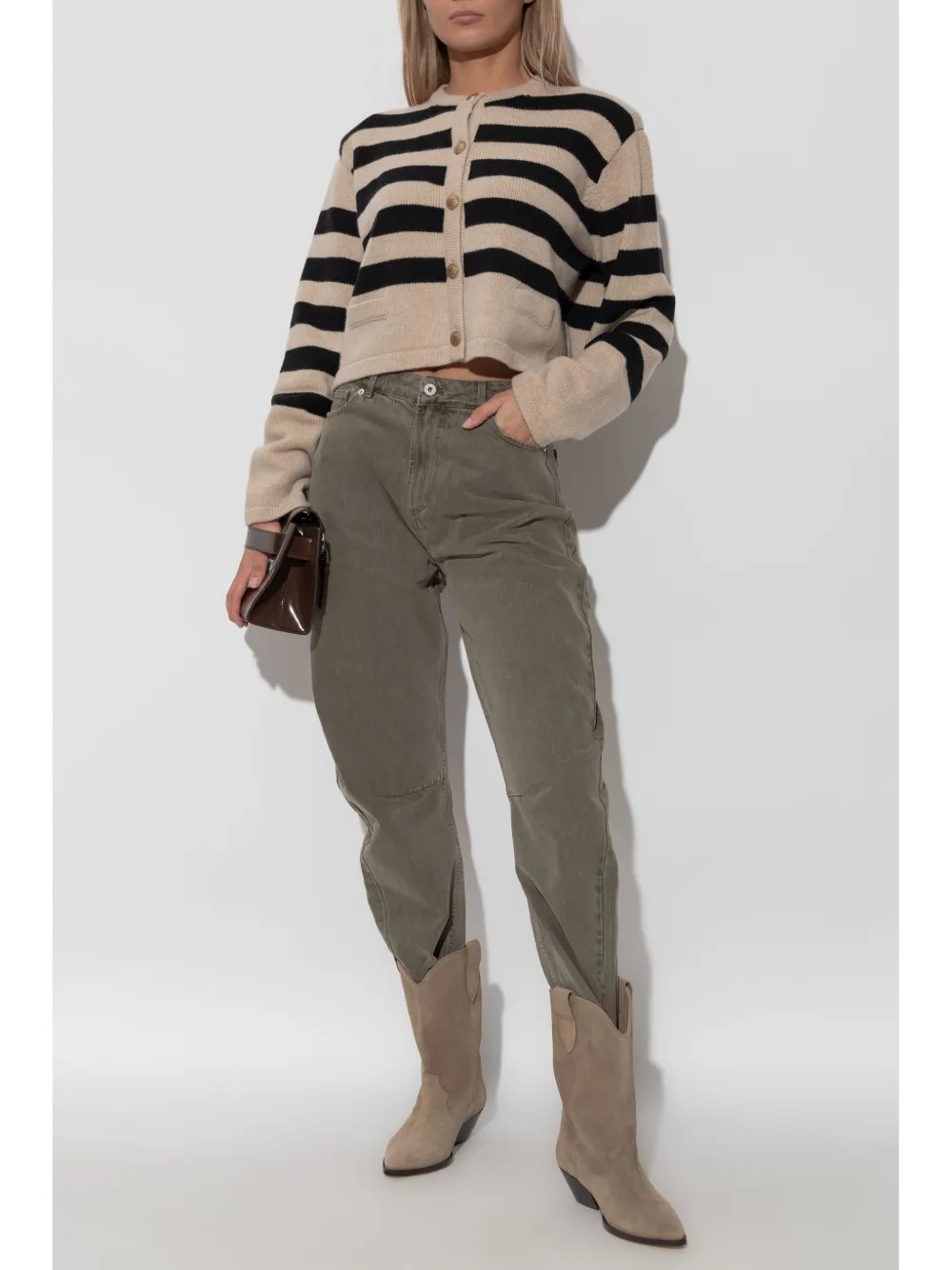 Halfboy striped cardigan - Beige