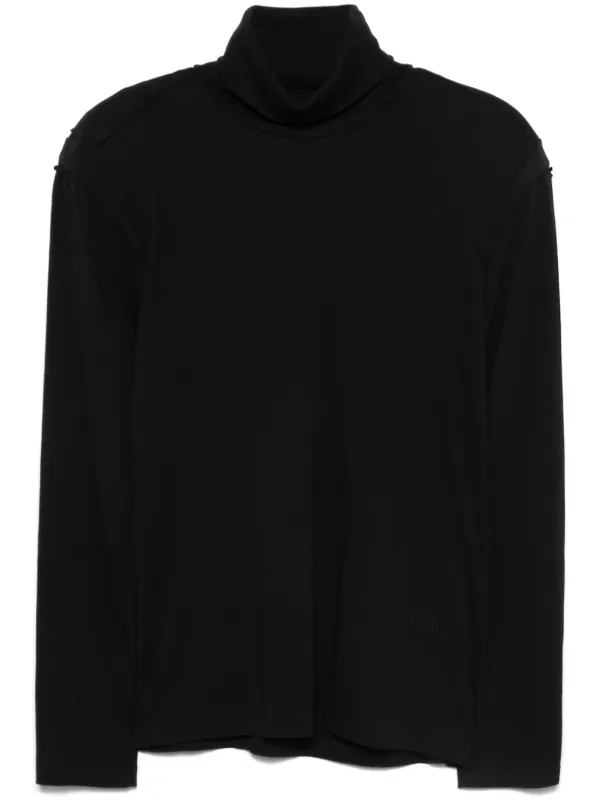 絶対的な信頼 Margiela Maison MM6 single-stitch Black | Sweatshirt Logo シャツ/ブラウス(長袖/七分)