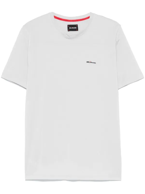 Tシャツ・カットソー KITON Men T Shirts UMM04190200302 Grey KITON Men's Blue 100% Cotton T-Shirt