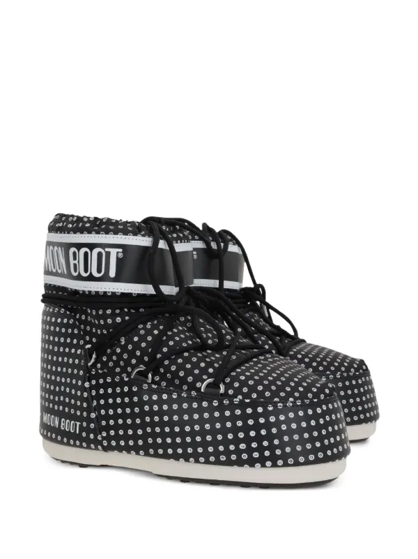MOON BOOT 80D1408990N001 関税送料込 ICON LOW BLACK RUBBER BOOTS | Moon Boot®