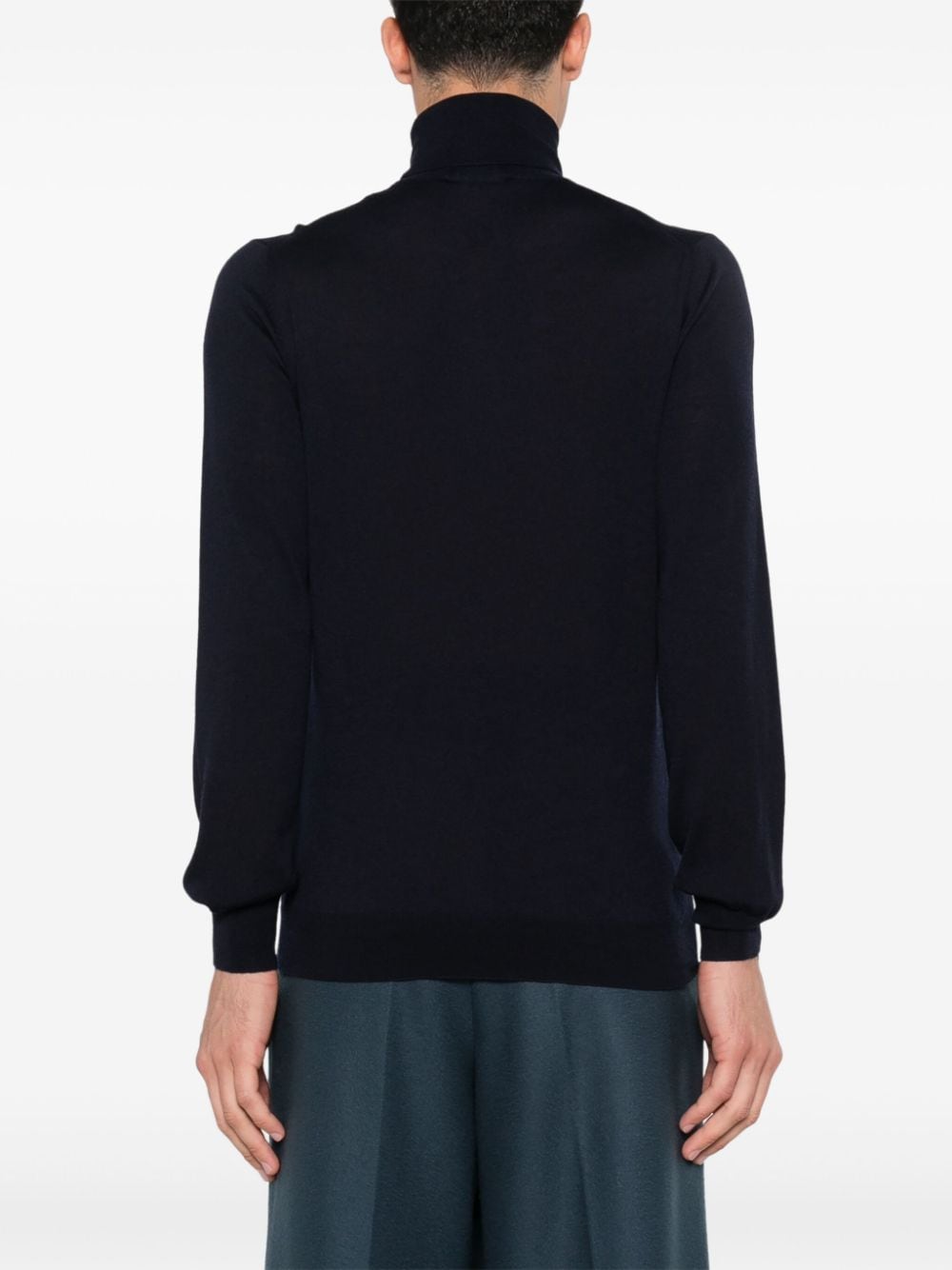 Shop Lardini Turtleneck Sweater In Blue