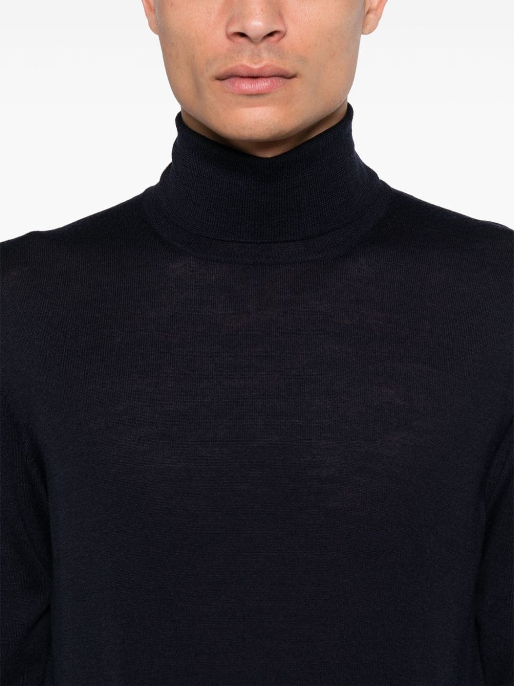 Shop Lardini Turtleneck Sweater In Blue