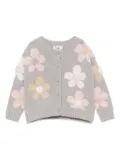 Il Gufo floral-intarsia wool cardigan - Grey